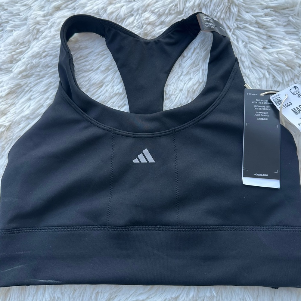 Adidas Black Racerback Training Bra Sports Top Size Medium